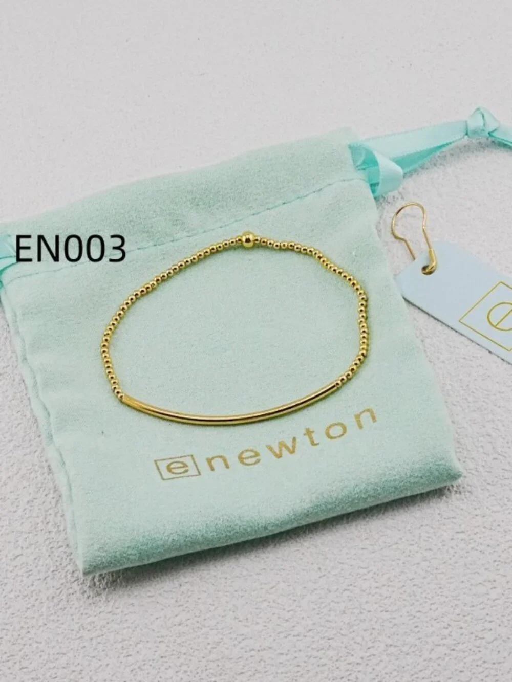 Enewton Gold Slim Curved Tube Bead Bracelet